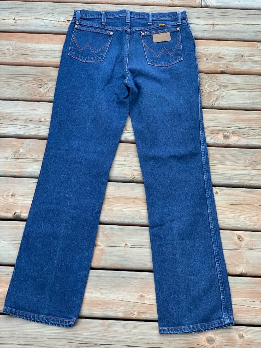 Vintage Wrangler Jeans Cowboy Cut Mens 34x34 947STR Bootcut Western Dark Denim